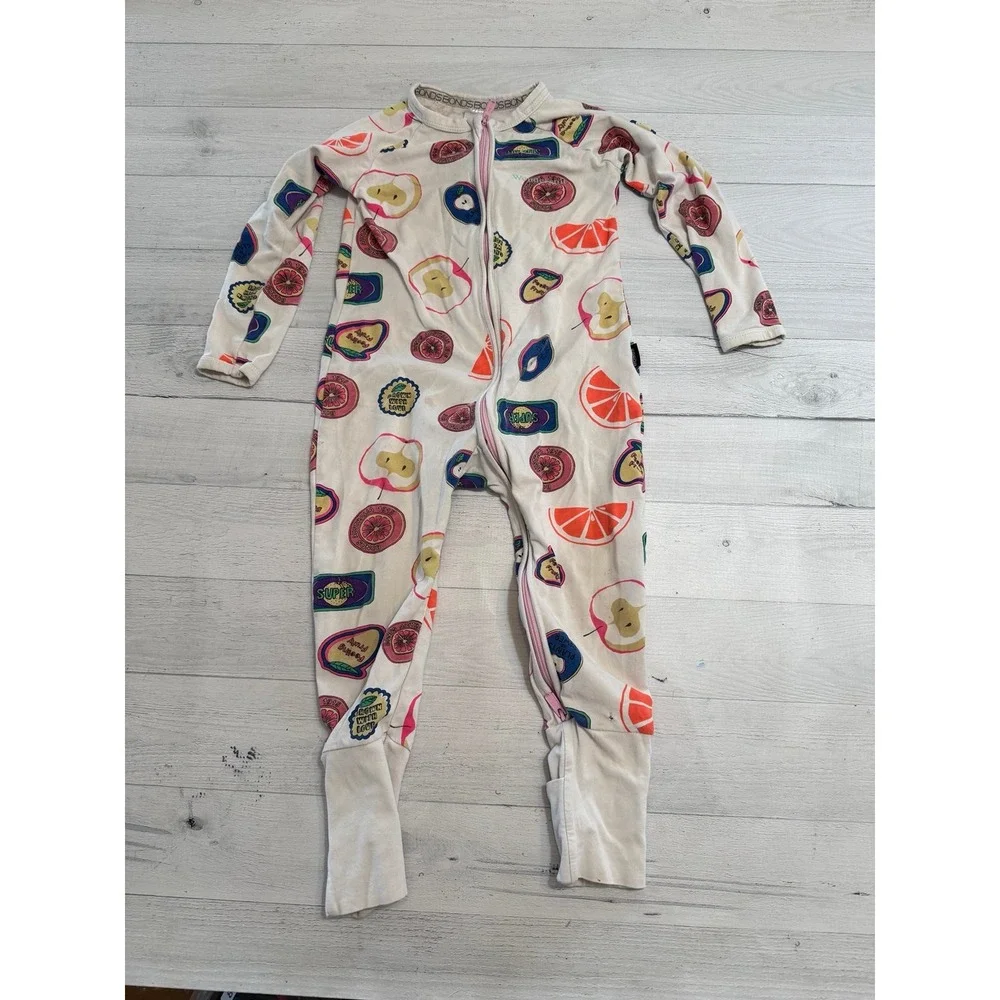 Bonds WONDERSUIT Zippy Fruit Sticker Fun White one piece  18/24‎ months *Play*